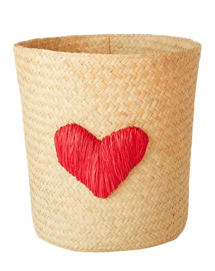 Raffia-Korb HEART (26x26x26) in natur