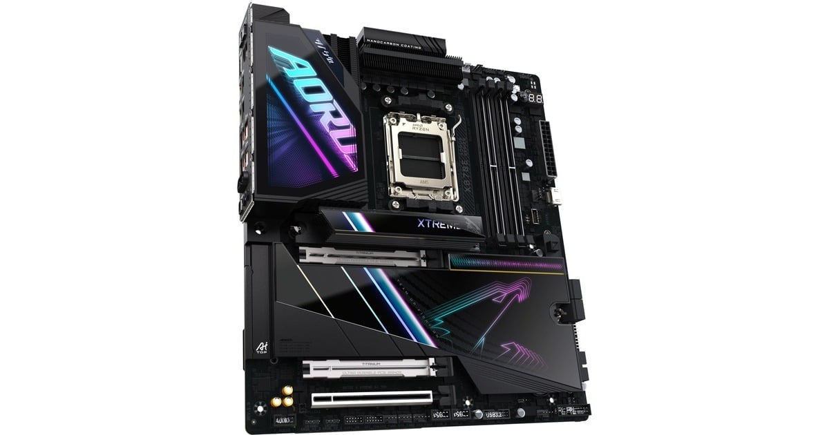 GIGABYTEX870E A XTREME AI TOP socket AM5 moederbord  (Zwart, RAID, 2x 10 Gb-LAN, WLAN, BT, Sound, E-ATX)