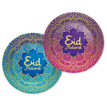 Ramadan Borden Gekleurd Eid Mubarak 23cm 8st