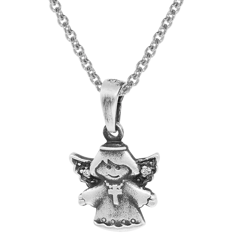 trendor Kinder-Halskette mit Engel 925 Silber silver