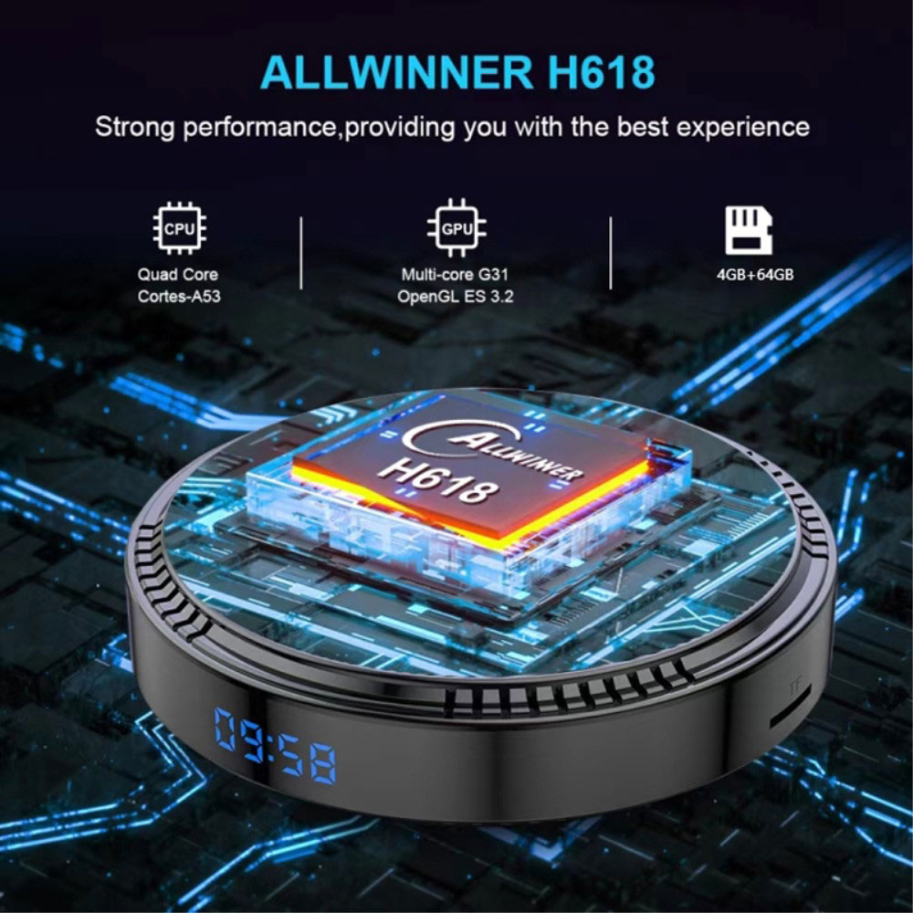 4GB Ram 4K Android 12.0 Smart TV Box Internet WiFi Streaming HDMI 64GB Quad Core Media Player mit Gigabit Ethernet LAN   Fernbedienung