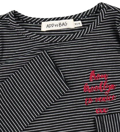 Add to Bag Bluse - Schwarz m. Streifen