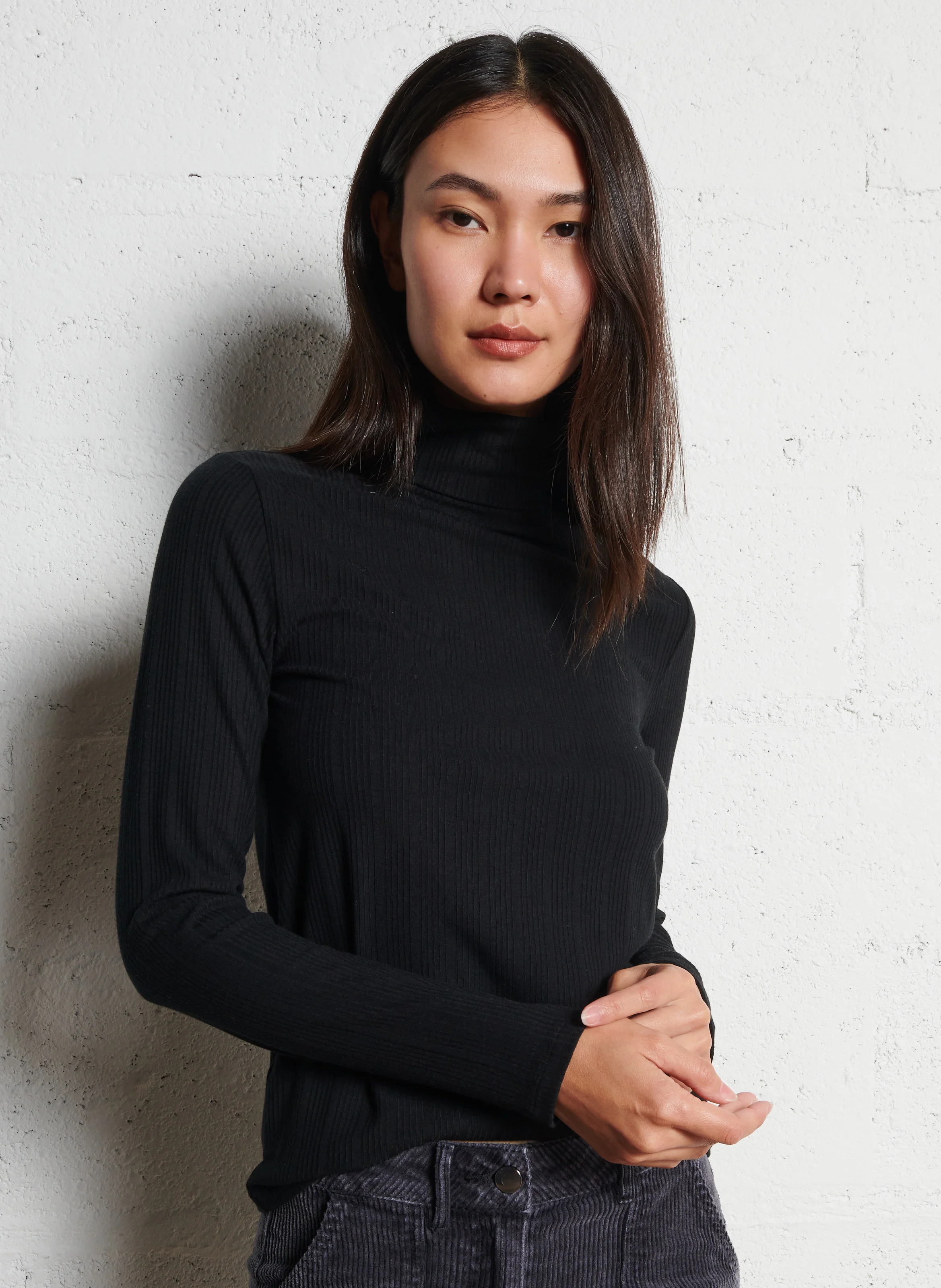 Sous-pull droit col roulé | Noir