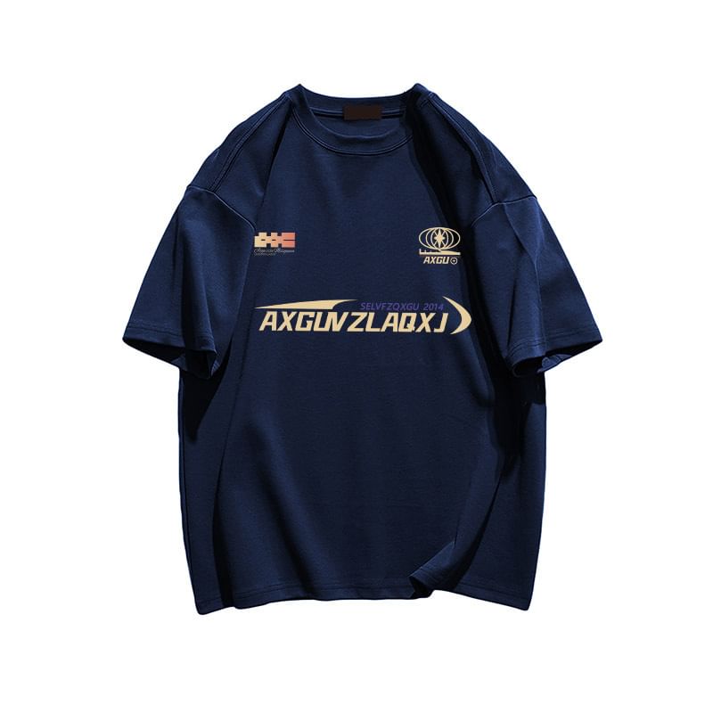 Wescosso - T-shirt met korte mouwen, ronde hals en belettering