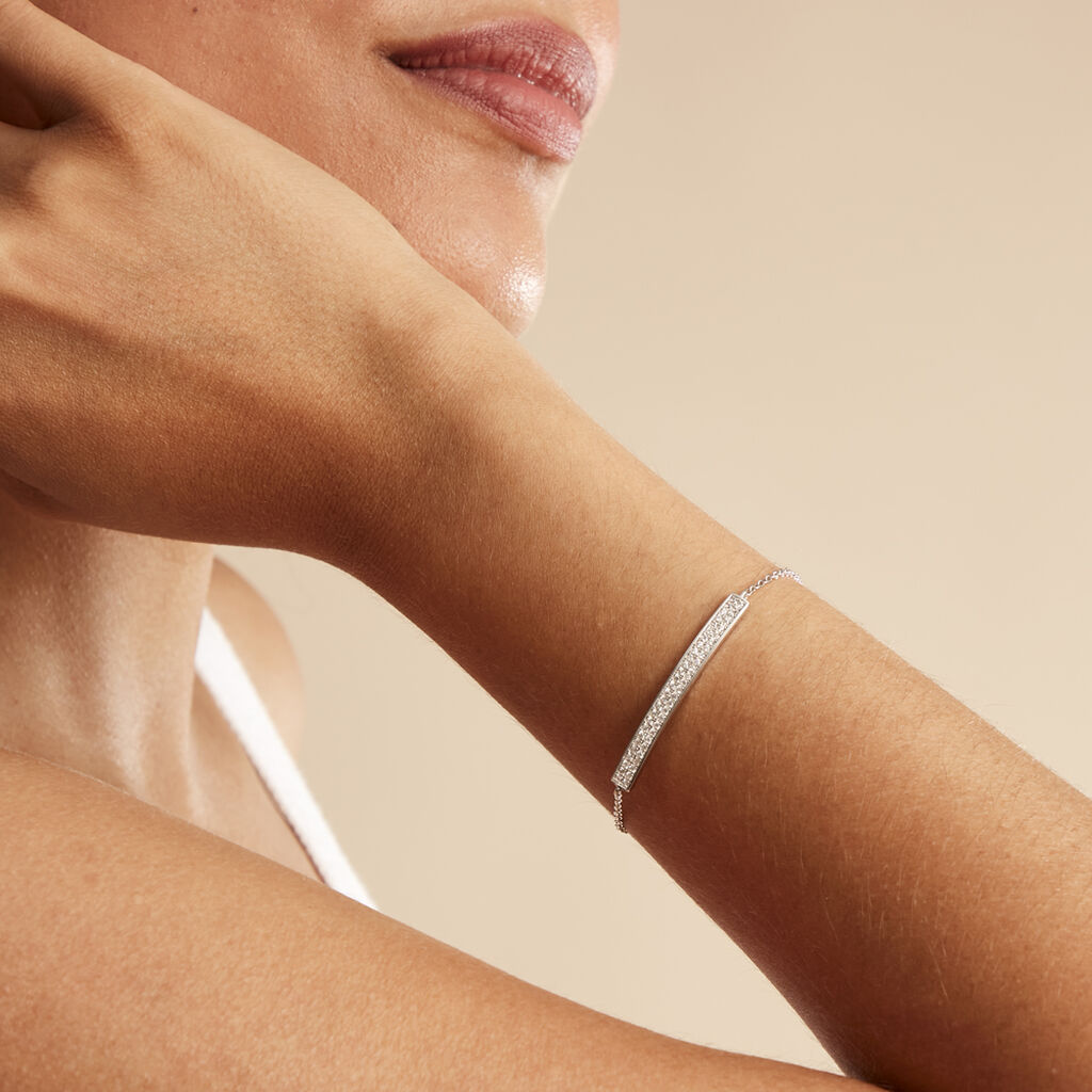 Bracelet Septima Argent Blanc Oxyde De Zirconium