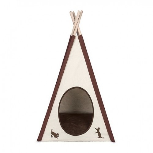 Tenda de lona branca para animais de estimação.