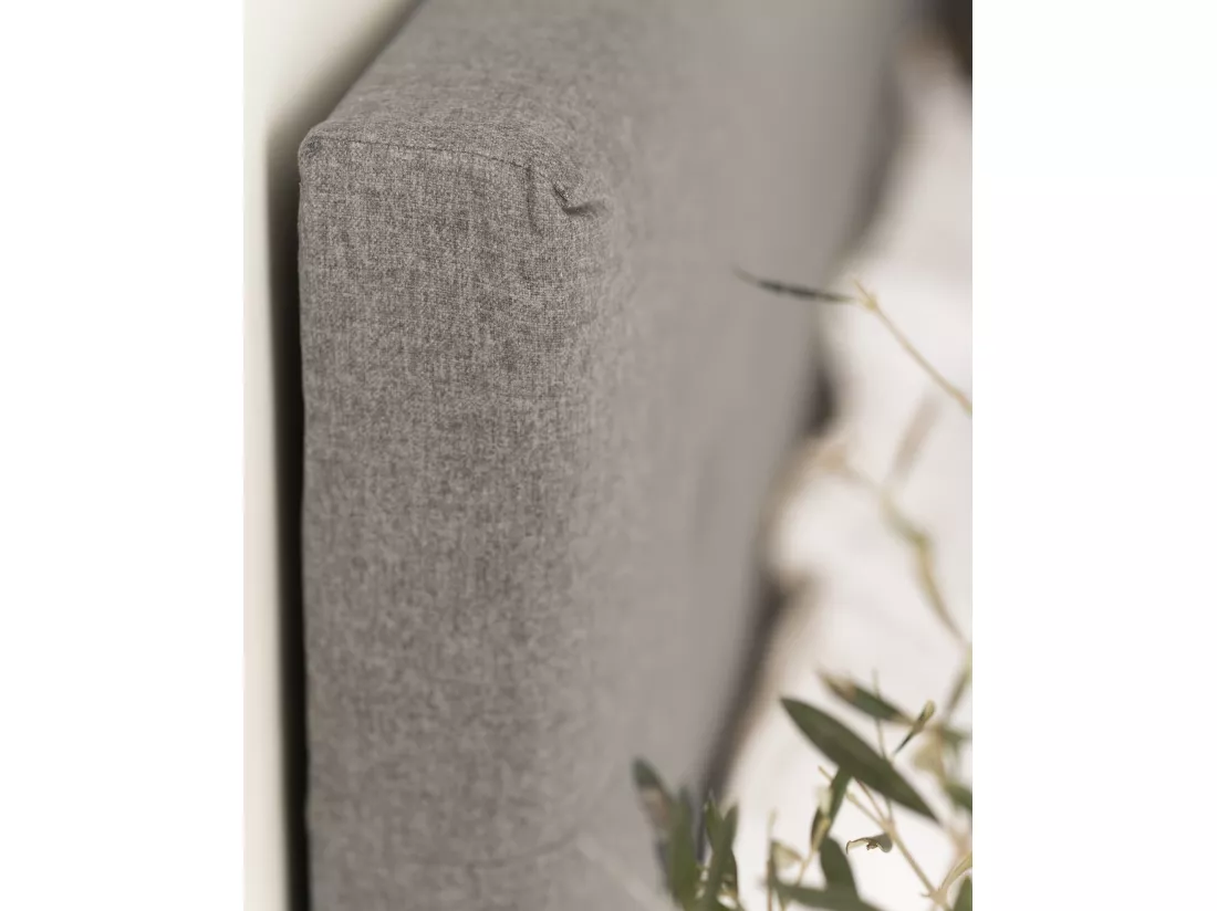 Tête de lit polyester capitonnée grise 180x80cm - ALAN - DECOWOOD