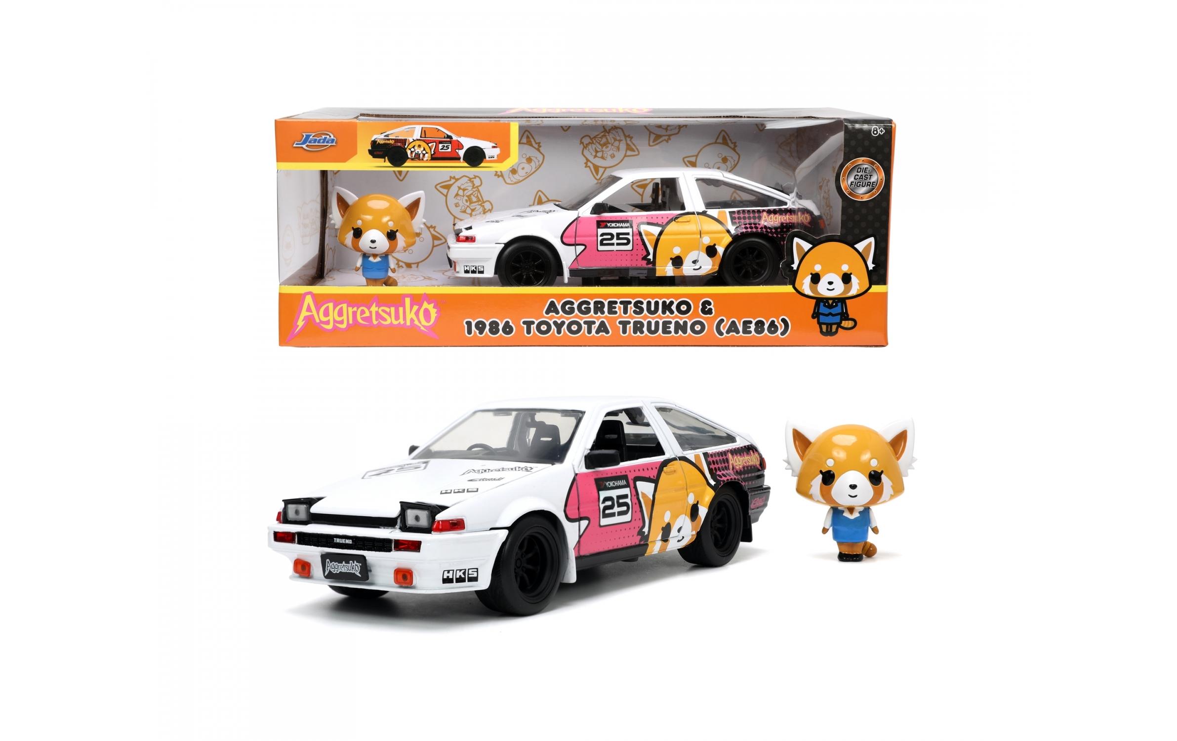 Toyota AE86 Trueno Aggretsuko 1:241986 Toyota Trueno AE86 Modellauto mit Aggretsuko Figur