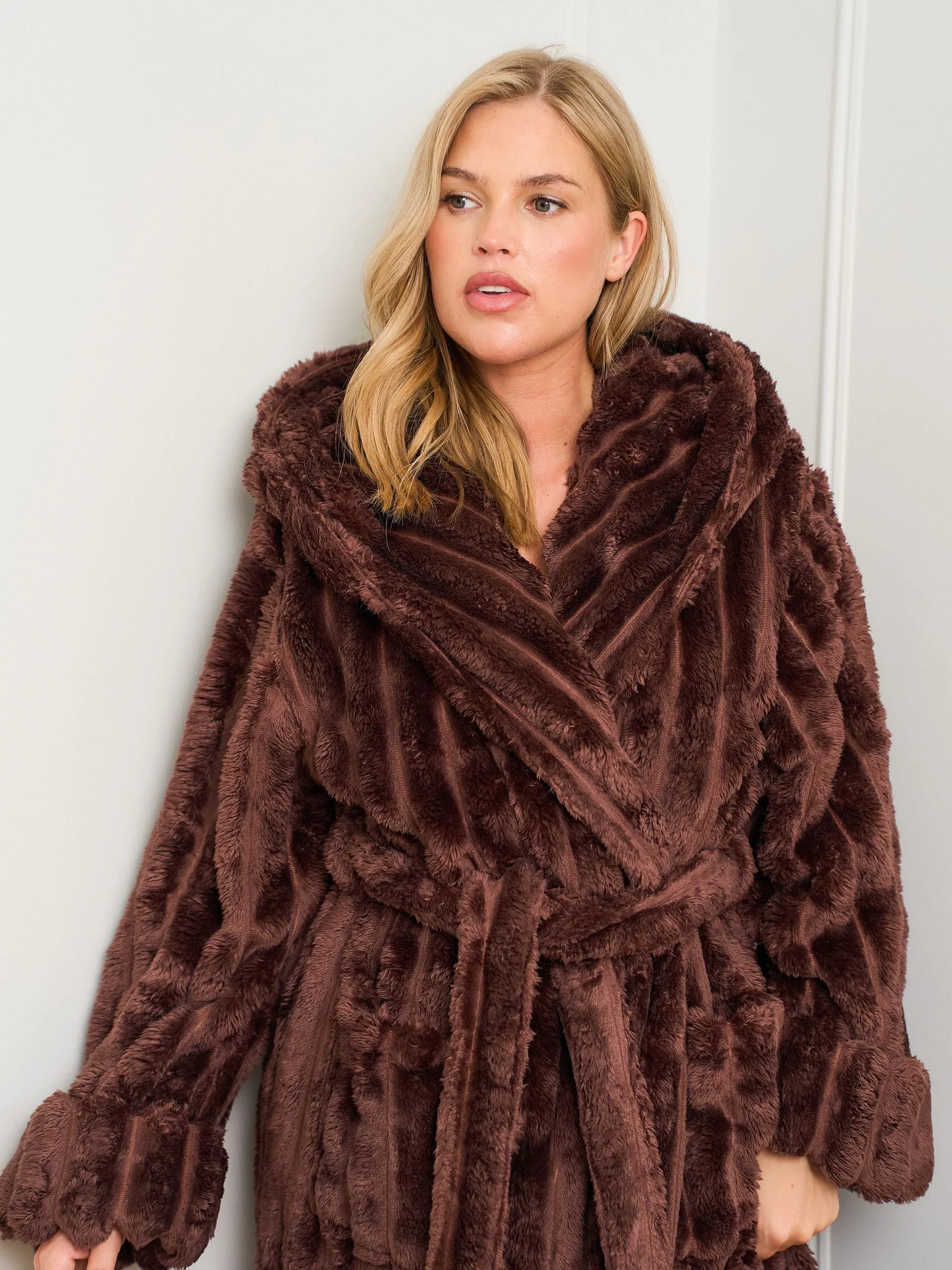 Bruin - Jim Jam the Label Chocolate Ribbed Dressing Brown Gown