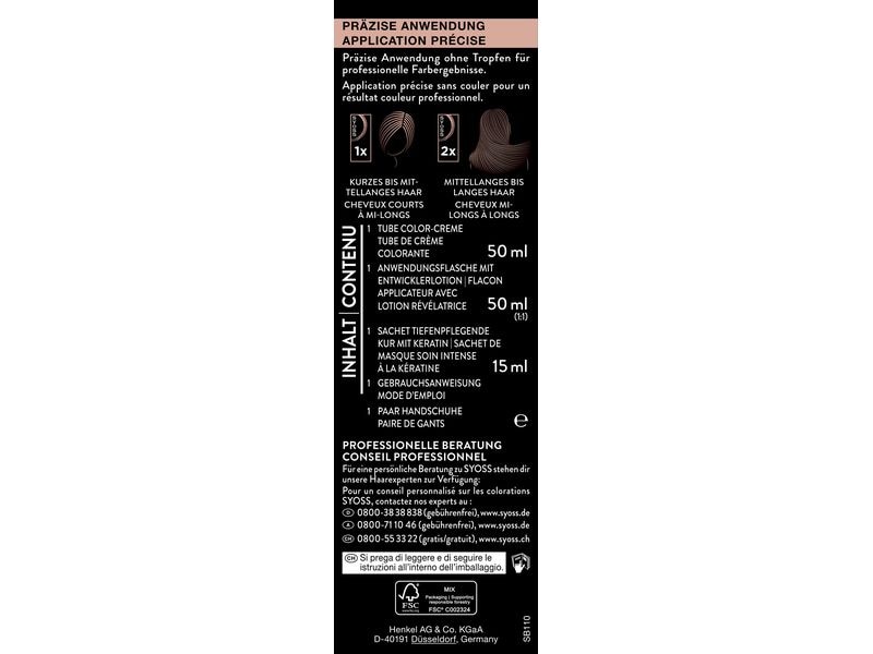 Syoss Haarcoloration 1-1 Schwarz Permanente Coloration mit Keratin verleiht professionelle Farbintensität