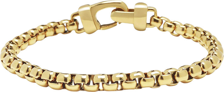 Nialaya 5mm Gold Box Chain Classic Bracelet Gold