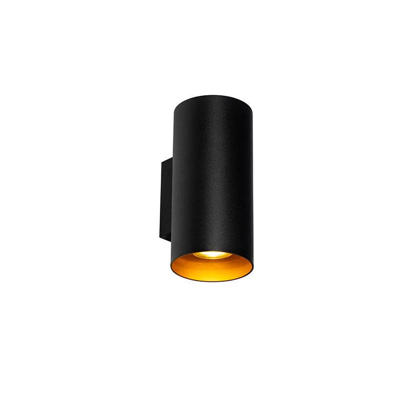 Design wandlamp zwart met goud GU10 50mm - Sab