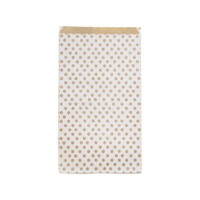 Clairefontaine - 50 Pochettes cadeau kraft - 21 cm x 7 cm x 37 cm - pois/fond blanc