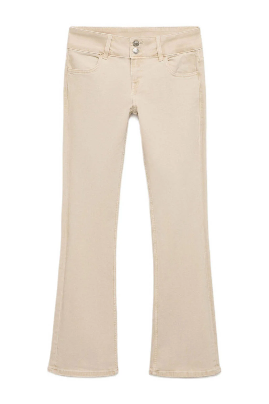 MANGO TEEN low waist flared jeans beige