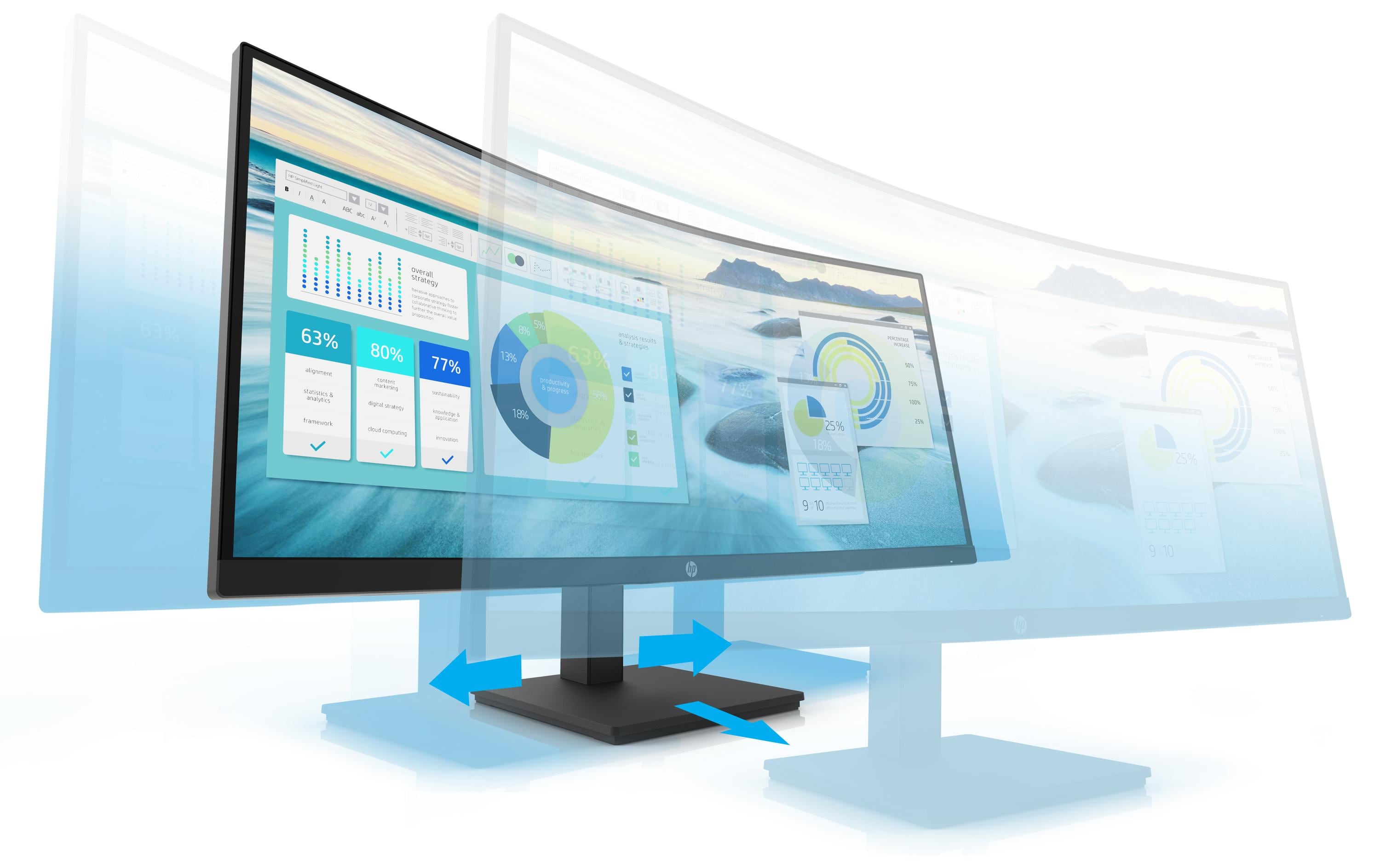 Monitor P34hc G4 21Y56AA<br>Gekrümmter 34-Zoll-Bildschirm mit QHD-Auflösung, eingebauten Lautsprechern sowie USB-Hub und USB-C-Anschluss