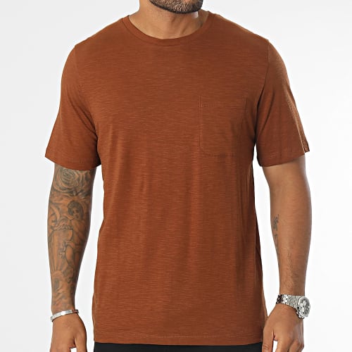 Tee Shirt Poche Hendrick Marron Chiné