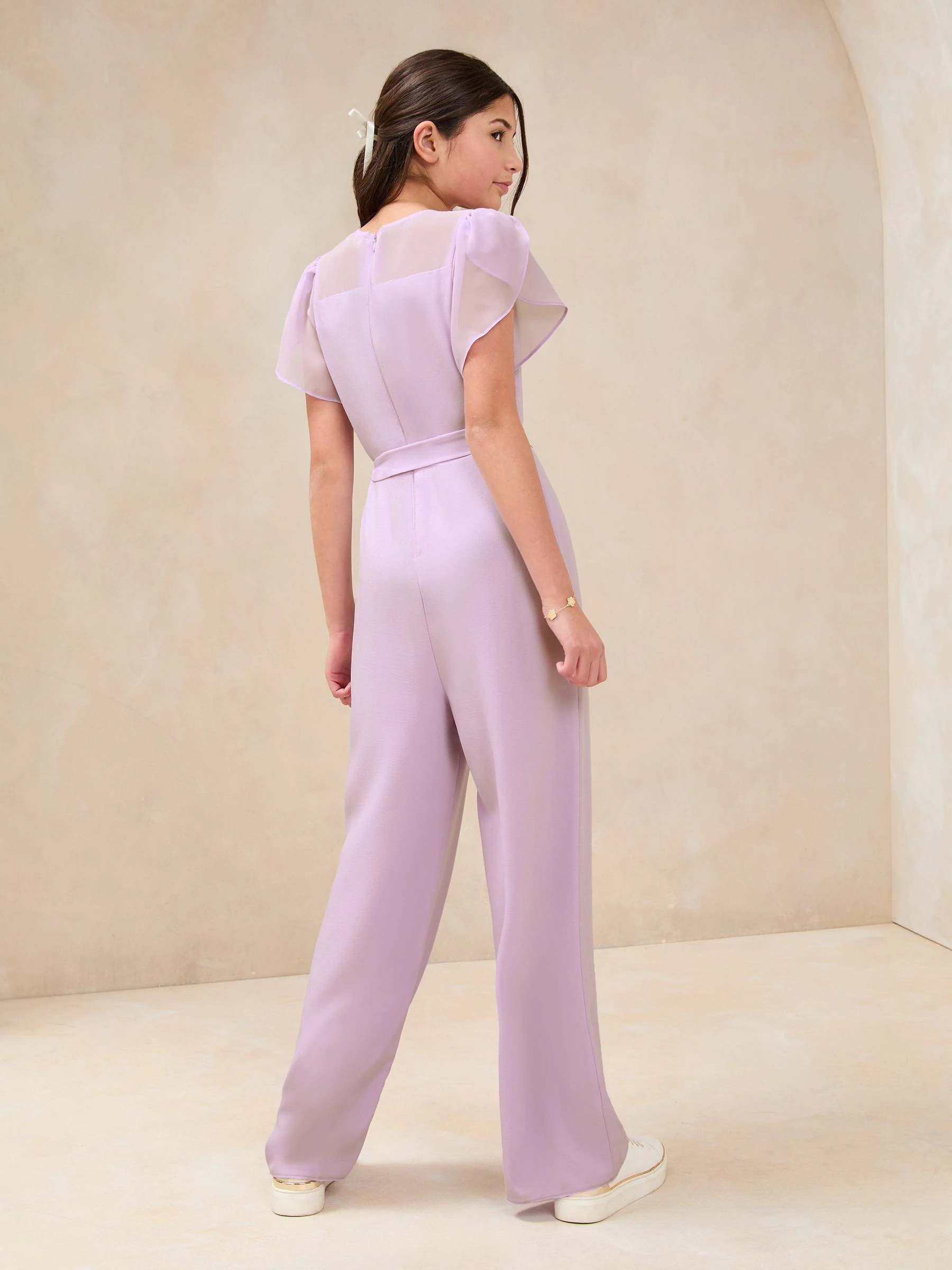 Lila-paars - Lipsy jumpsuit met mesh schouderpas (5-16jaar)