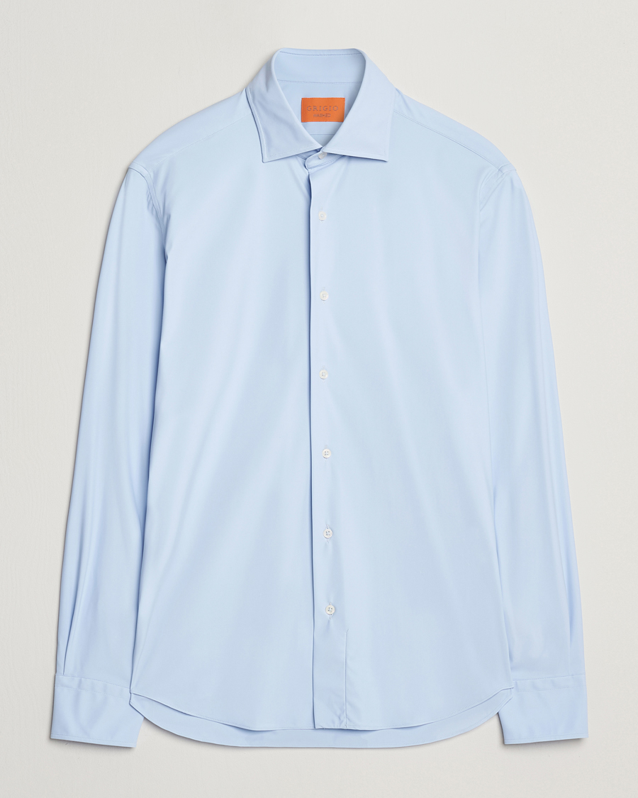 Grigio Jersey Stretch Shirt Light Blue