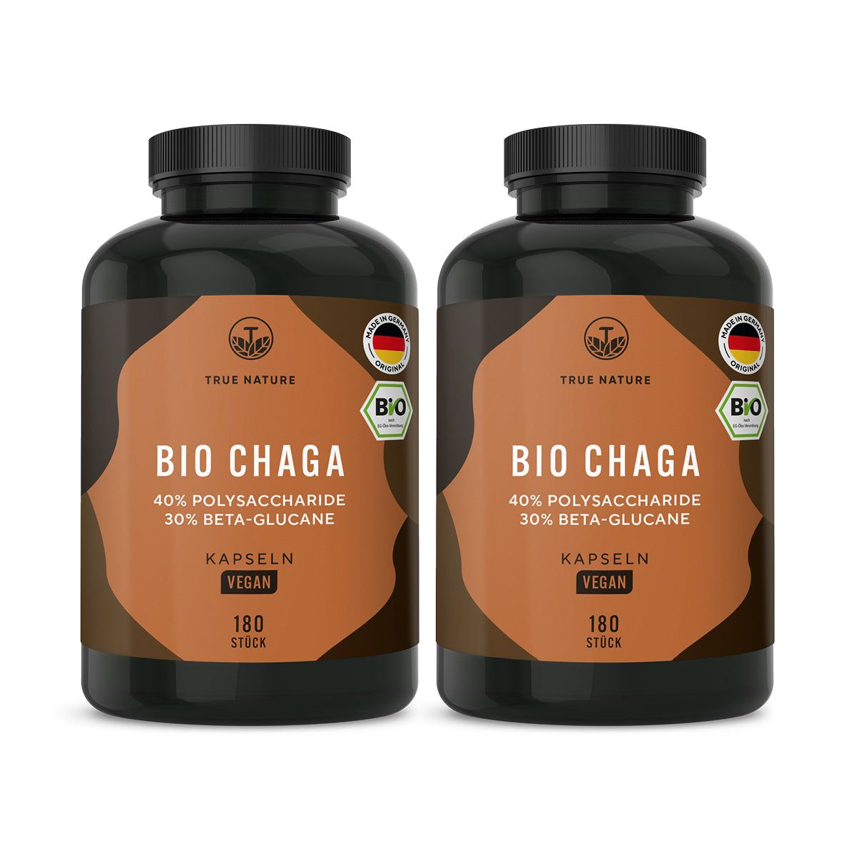 TRUE NATURE® Bio Chaga Kapseln - Mit Polysacchariden & Beta-Glucanen