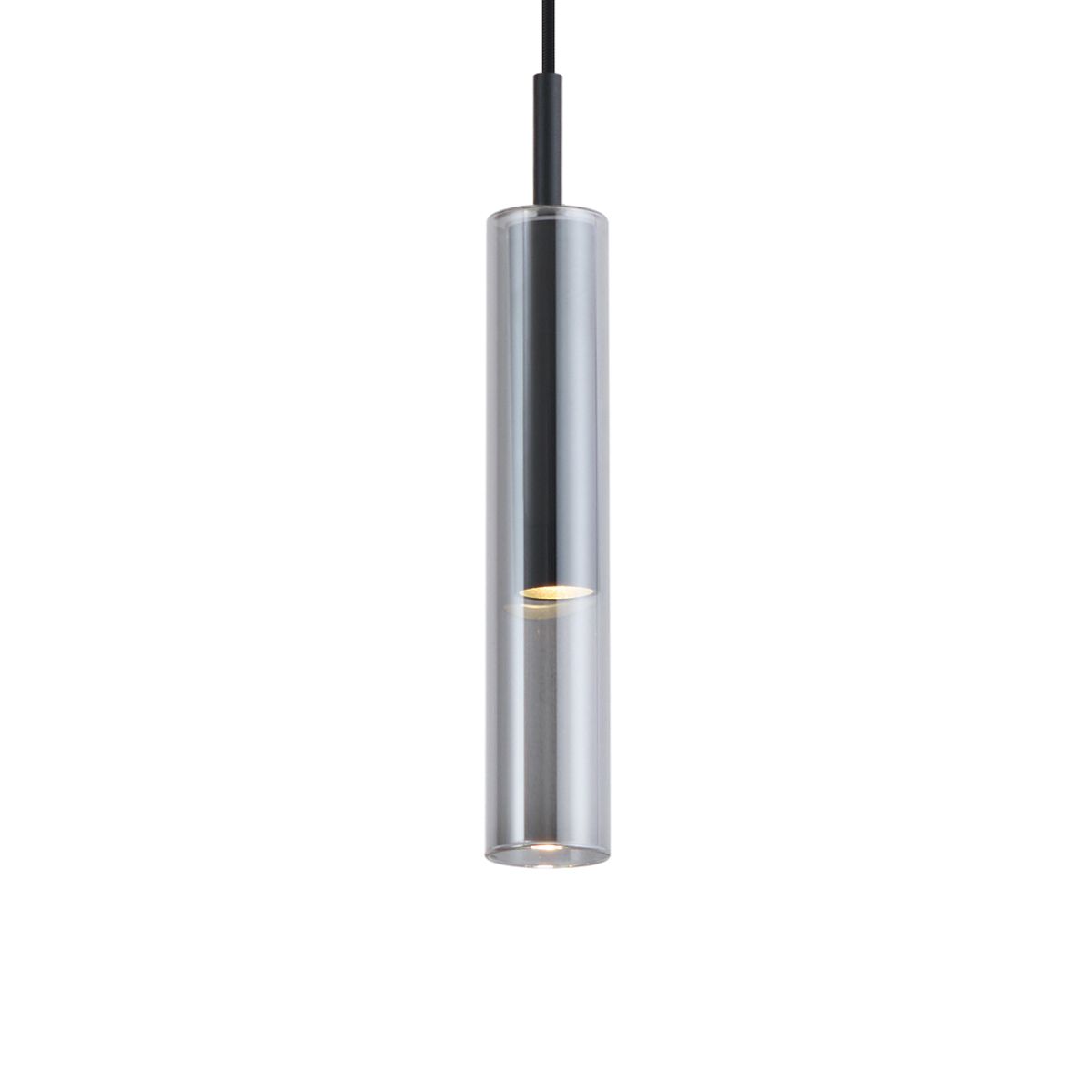 Moderne spot zwart met smoke glas voor railsysteem 1-fase - Slimline Loyce