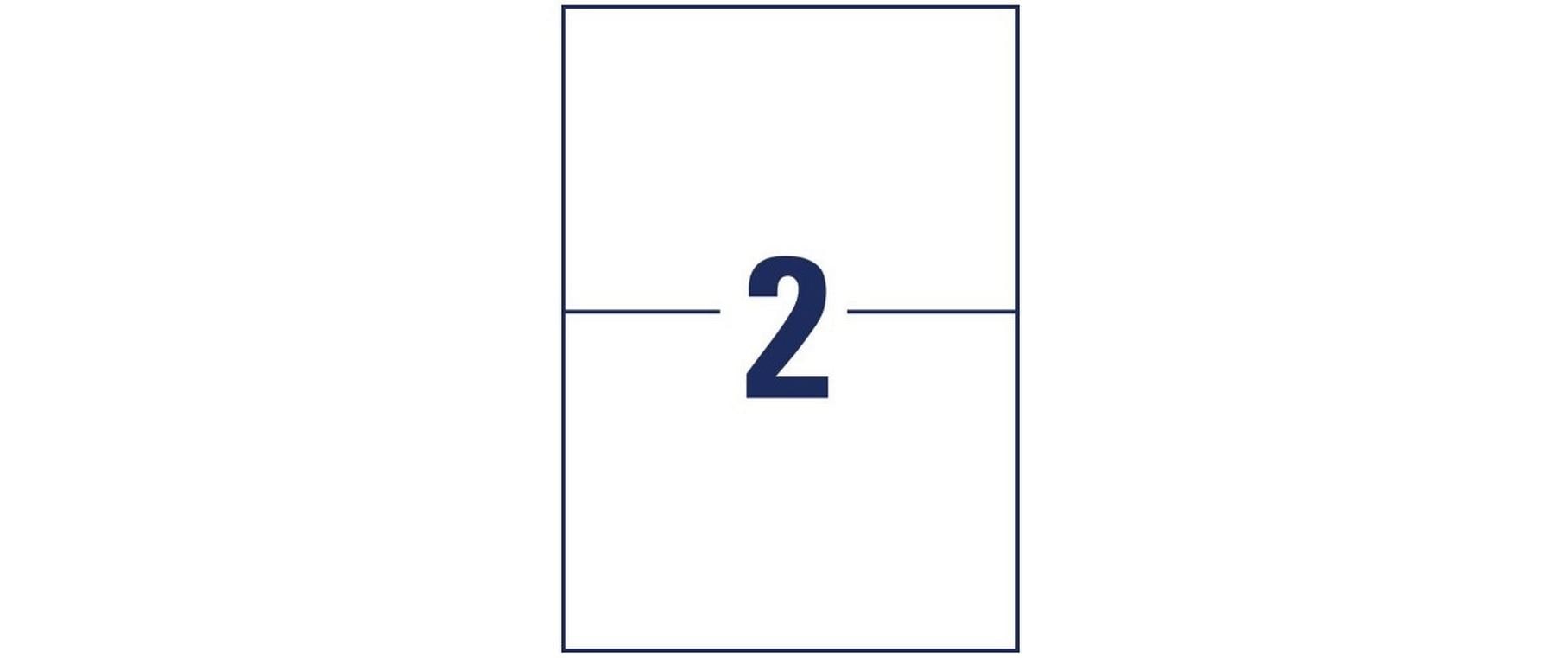 Universal-Etiketten 210 x 148 mm,130 Etiketten / 65 BogenWeisses Etikettenbogen Set