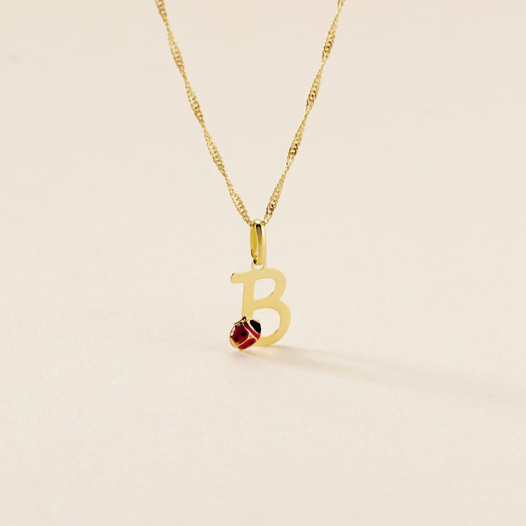 Pendentif Helidie Coccinelle Lettre Or Jaune