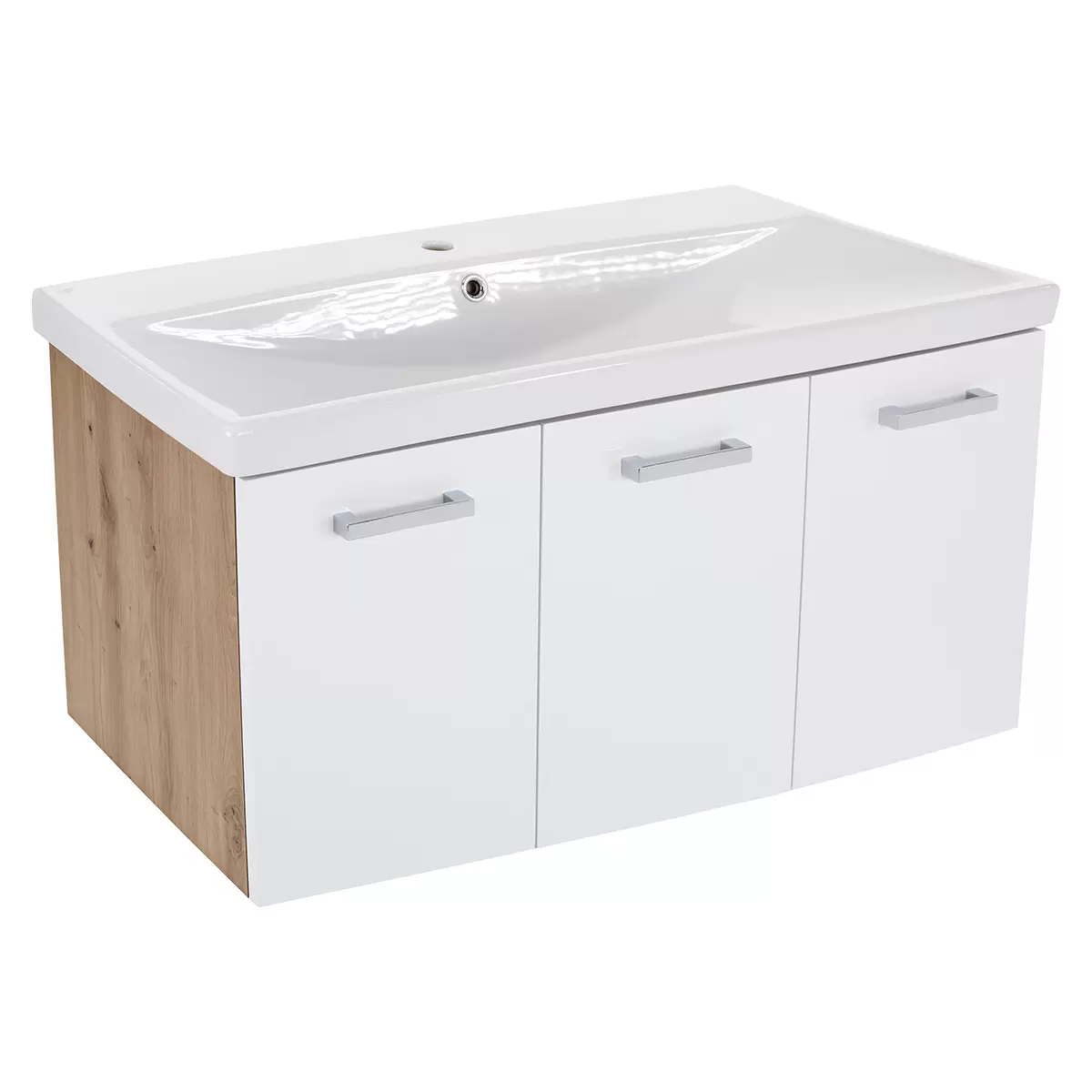 Waschbeckenunterschrank Milano WBU weiss,Artisan Eiche