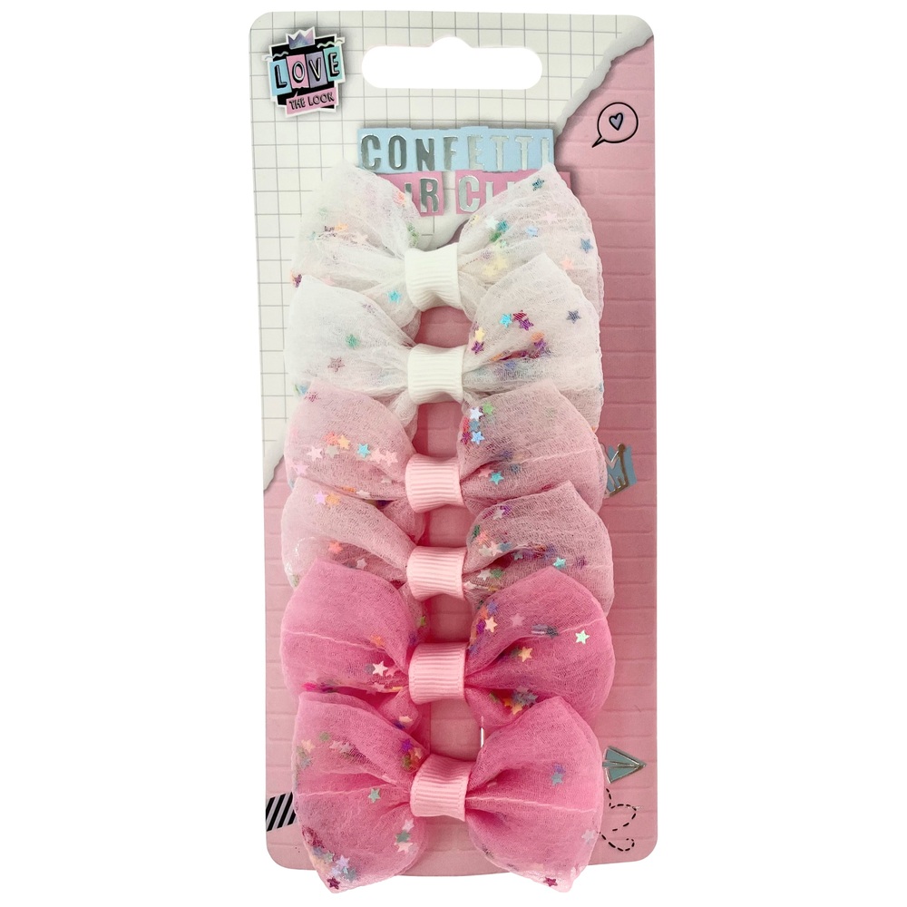 Love The Look Konfetti-Haarspangen, 6er-Pack