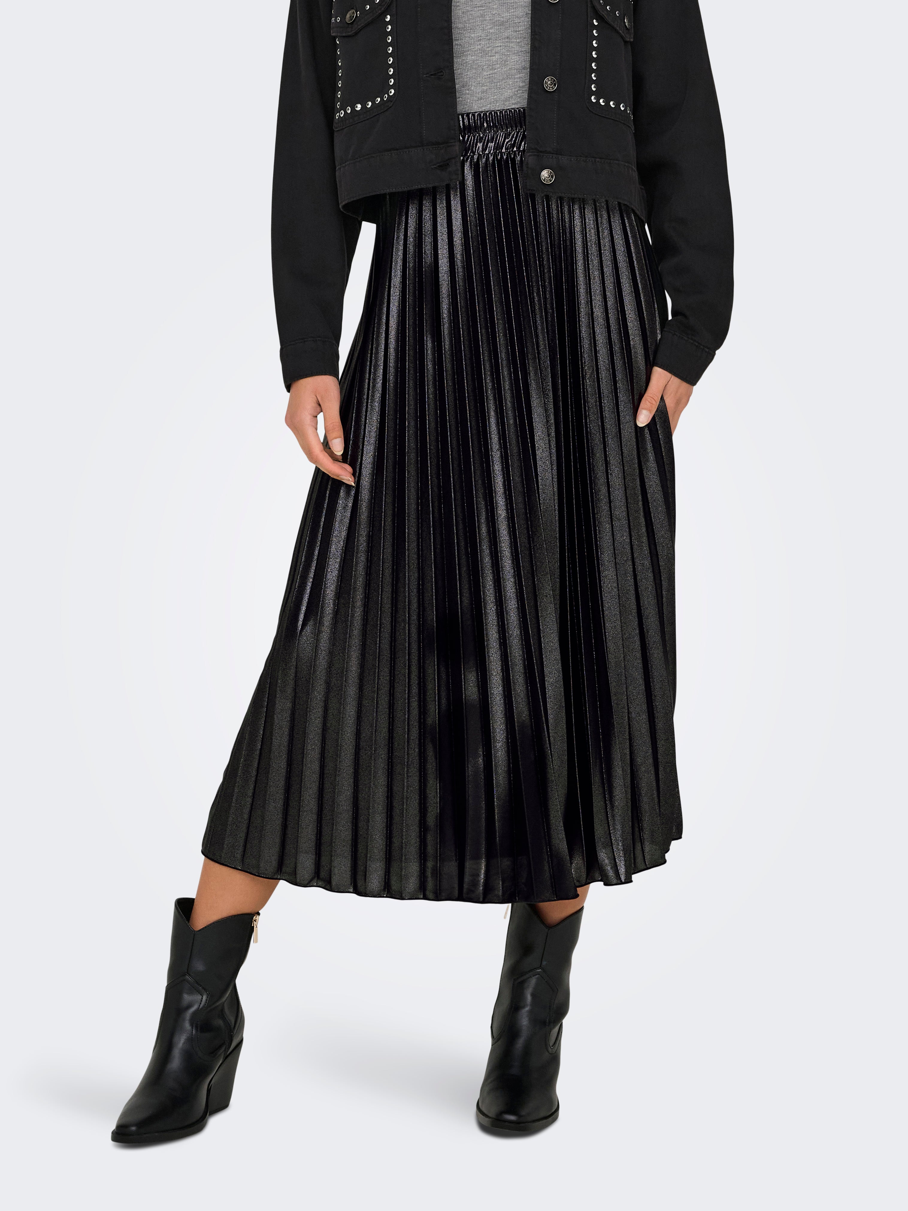 ONLLYON Plissierter Rock Black