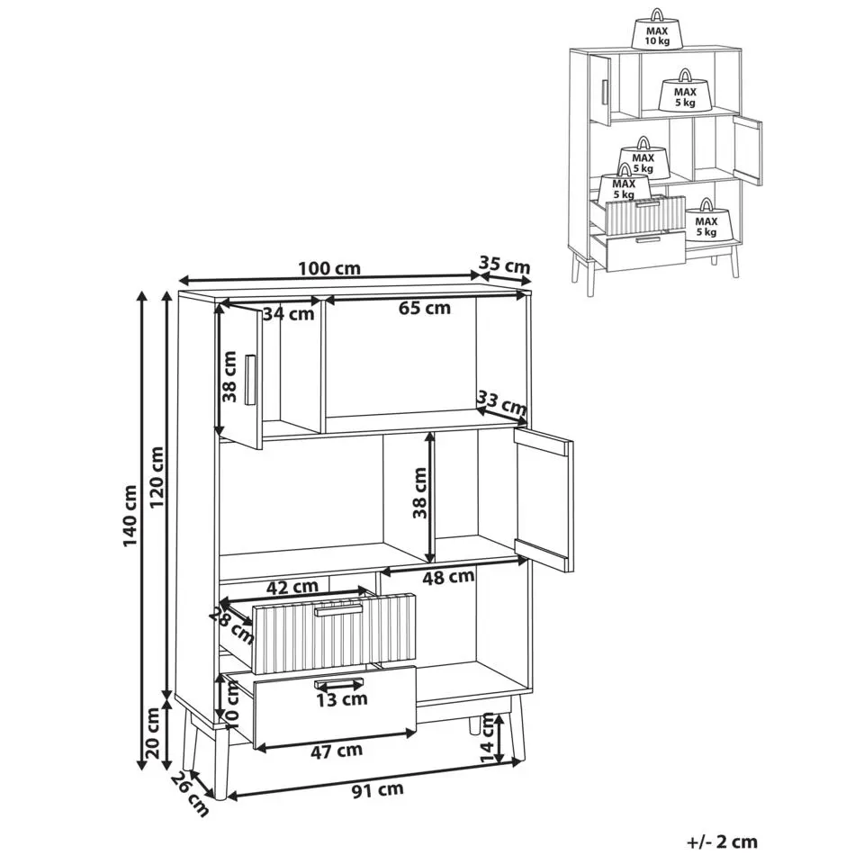 LYNWOOD - Boekenkast - Lichthout - MDF