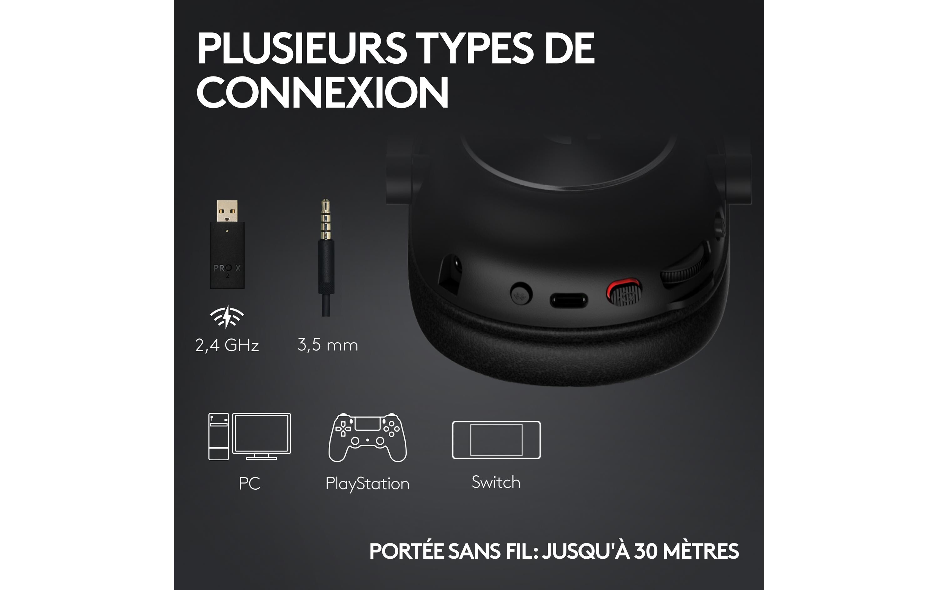 Headset G Pro X 2 Wireless Lightspeed Gaming Weiss<br>Kabelloses Over-Ear-Headset mit Surround-Sound und weichem Ohrpolster