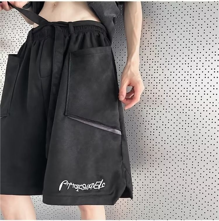 farrahces - Mid Rise Lettering Shorts