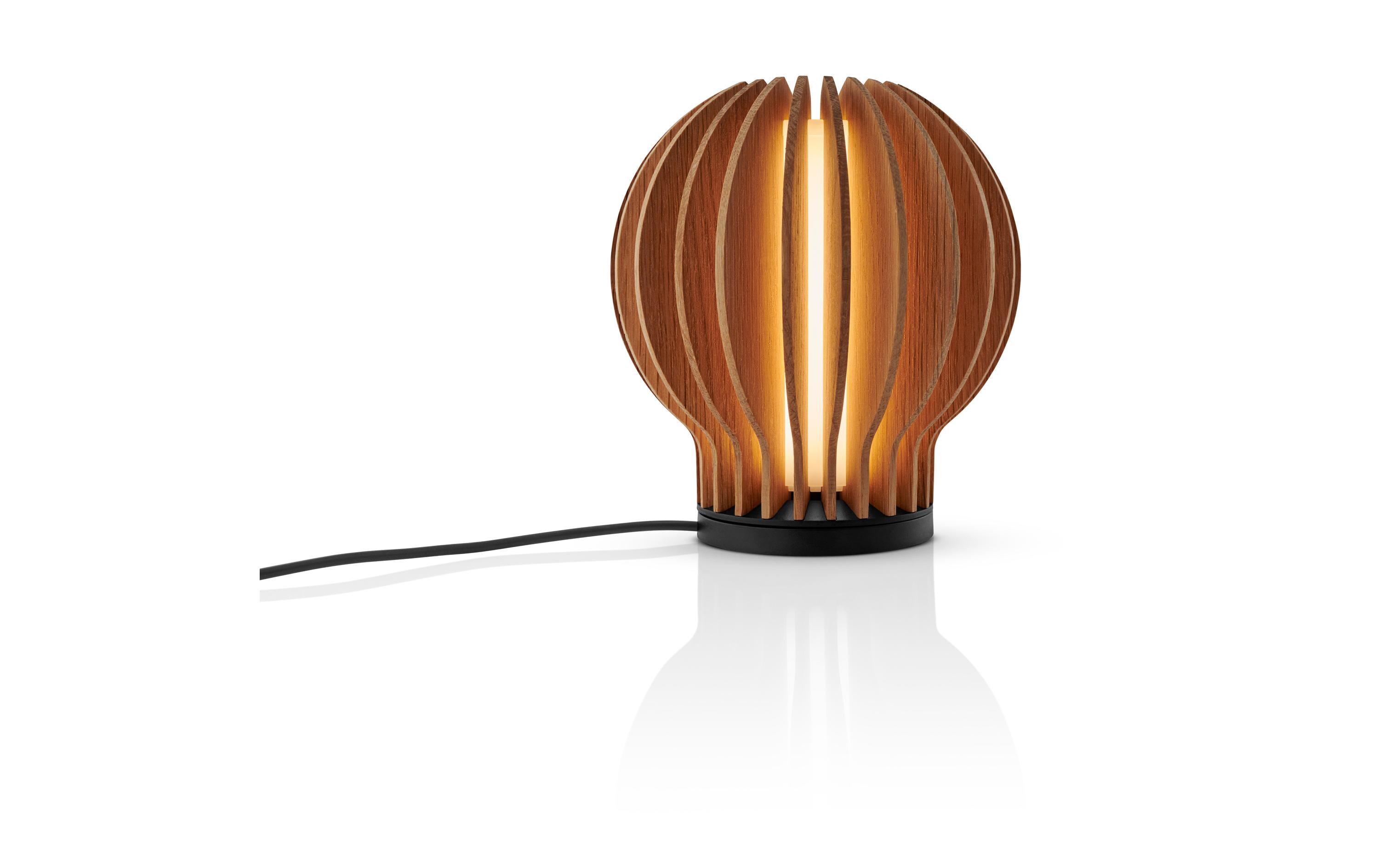 Tischleuchte Radiant rund, 15 cm, Braun<br>LED-Lampe aus Eichenholz