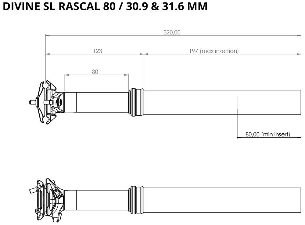 BikeYoke Divine SL Rascal 80mm Vario-Sattelstütze kaufen | Bike-Discount
