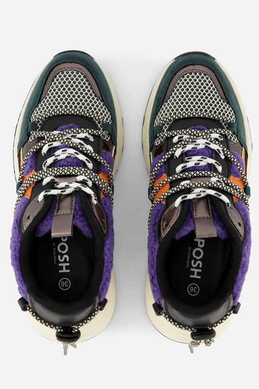 POSH by Poelman Sneakers blauw Textiel