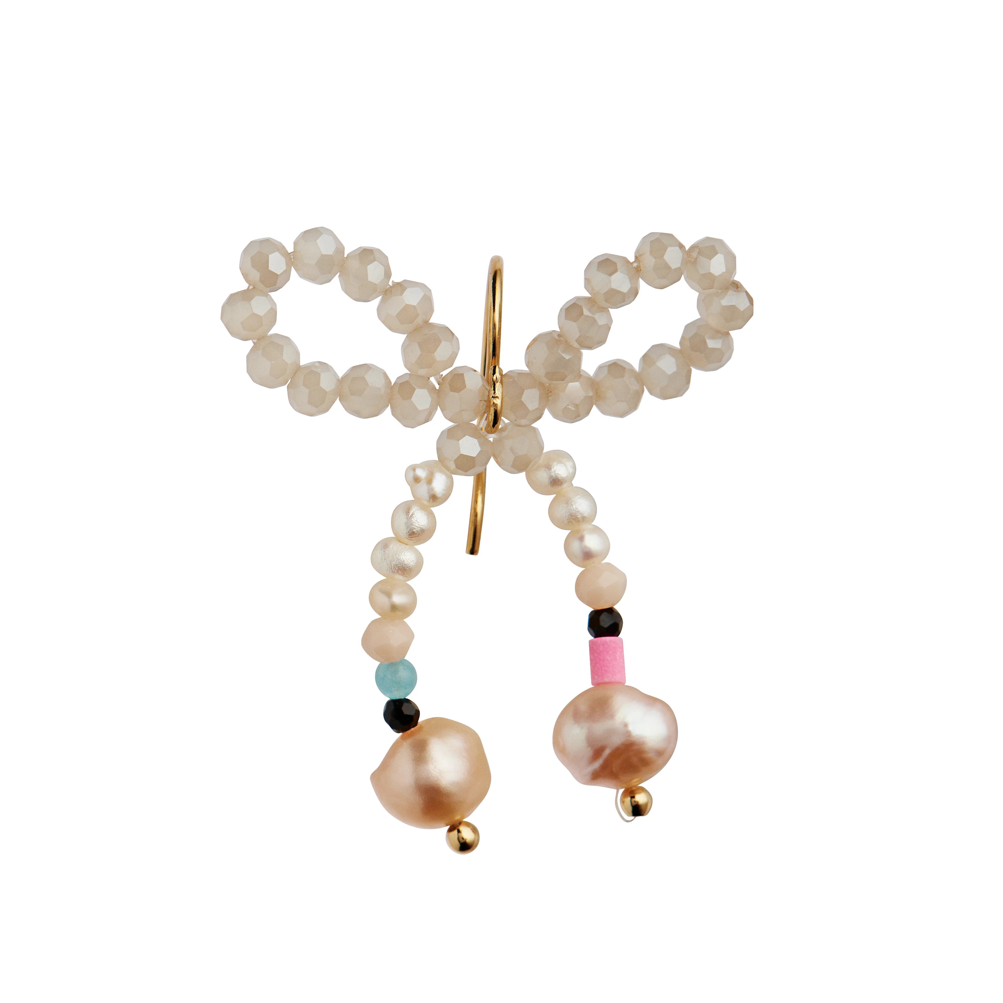 STINE A Jewelry  Creamy Bow ørering - forgyldt