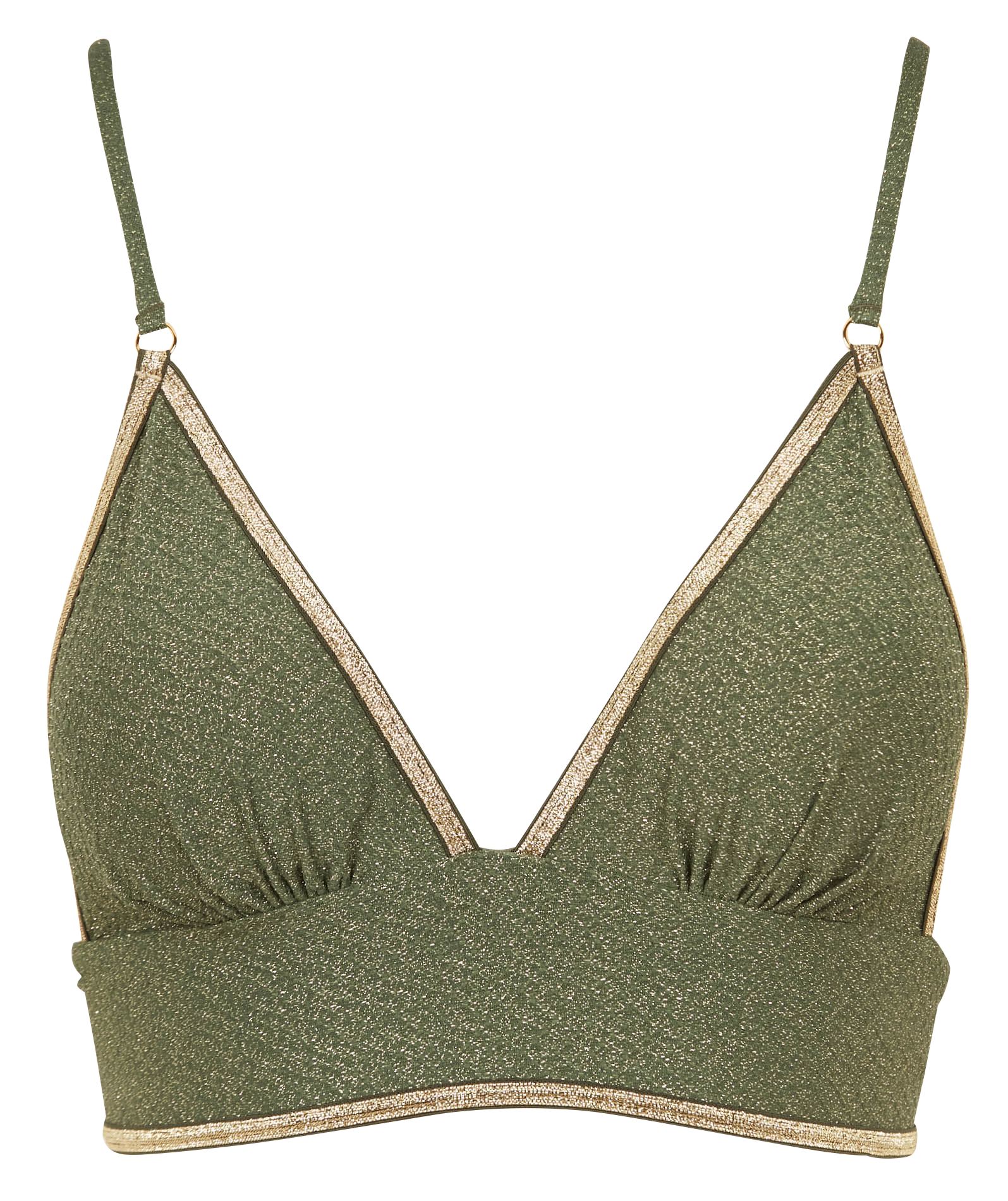 AMBRE - Haut de maillot de bain pailleté | Kaki