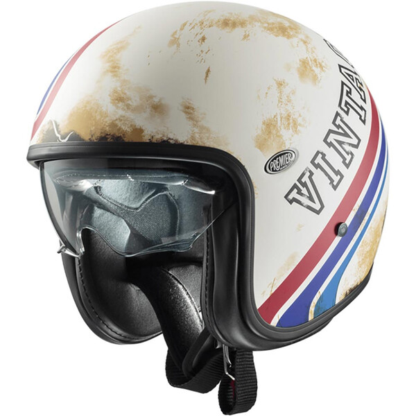 premier - Casque Vintage BTR Blanc / Rouge / Bleu / Mat