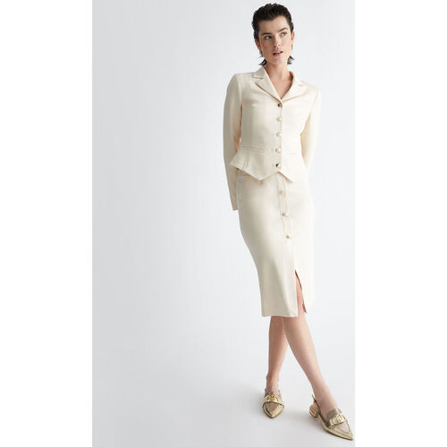 Liu Jo - Falda longuette con tachuelas Beige