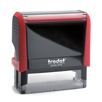 TRODAT Printy 4915 - Tampon personnalisable avec 7 lignes de texte - zone d'impression 70 X 25 MM - rouge
