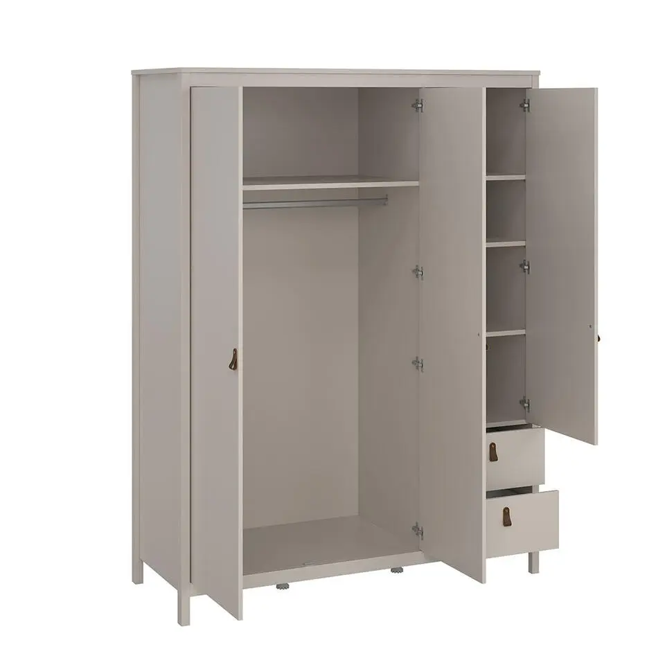 Hioshop Madrid kledingkast 3 deuren 150x200cm cashmere