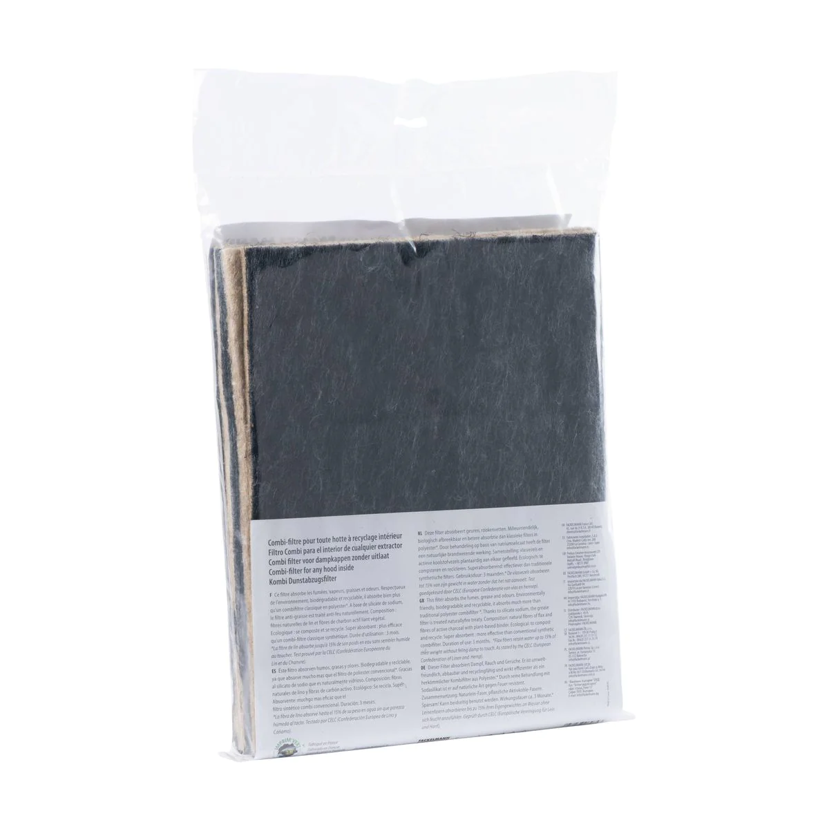 Filtre pour hotte lin naturel combiné charbon actif Fackelmann Accesso