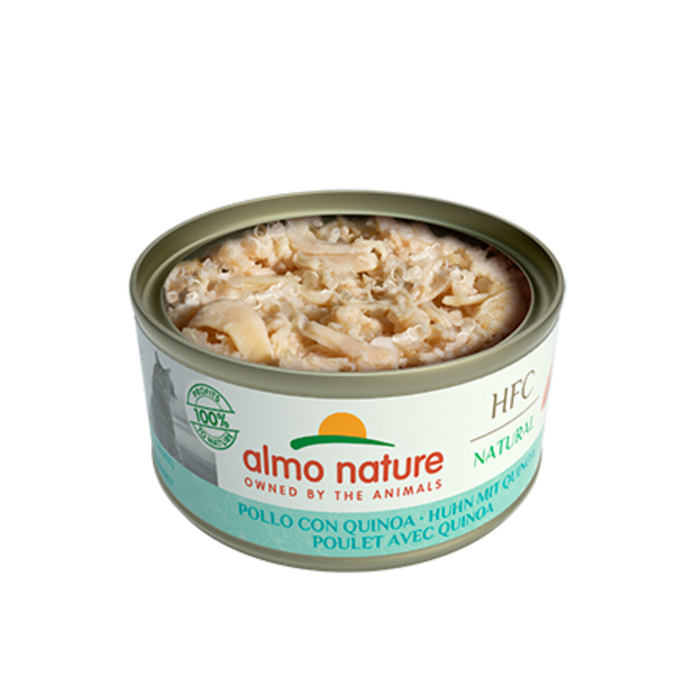 24x Almo Nature HFC Natural Kattenvoer Nat Blikje Kip met Quinoa70 gr