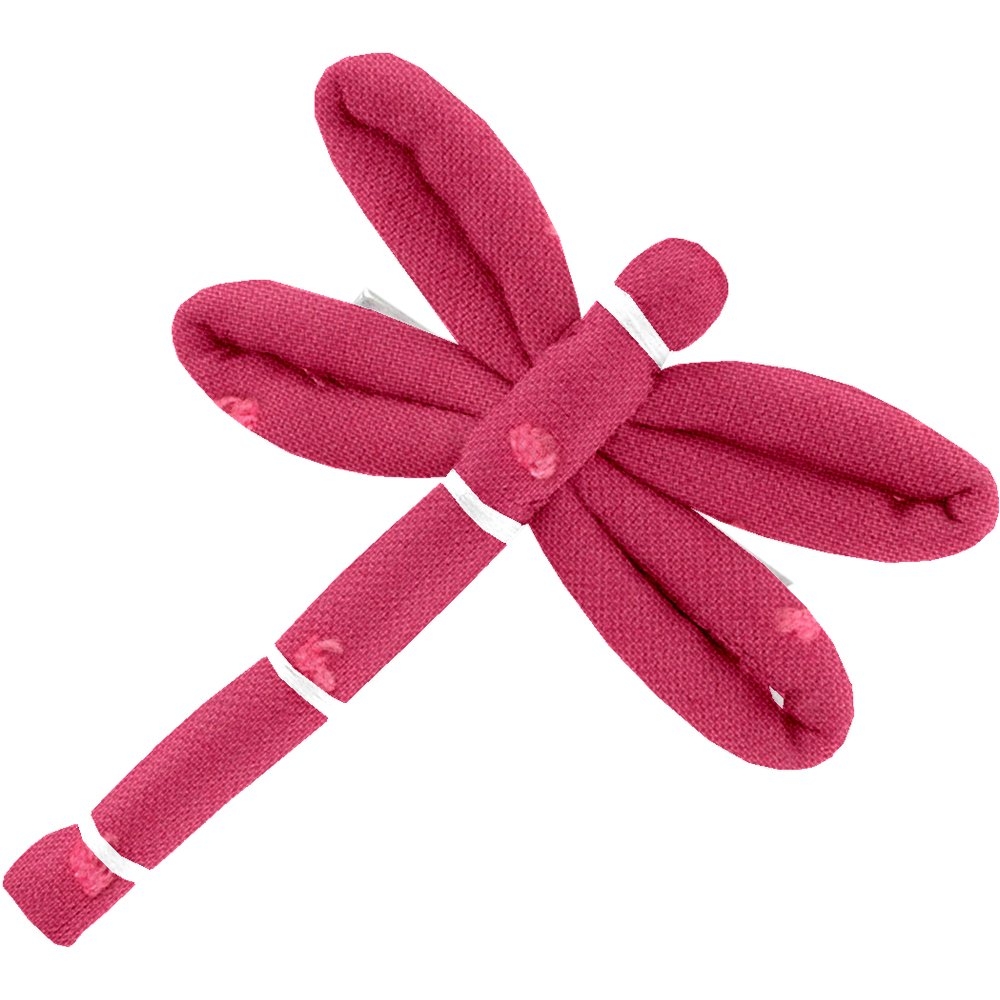 Barrette Libellule Plumetis Rose Fuchsia