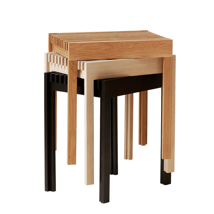Form & Refine - Lightweight Hocker, Eiche weiss pigmentiert