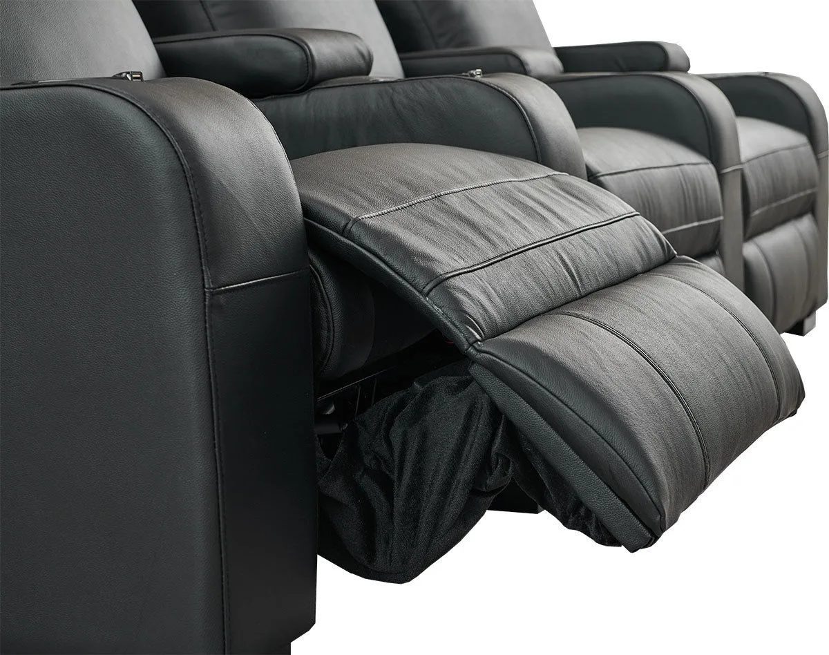 Lumene Hollywood Luxury III Noir (3 places, cuir synthétique) Fauteuils cinéma