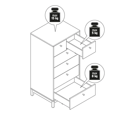 Highboard mit Schubladen