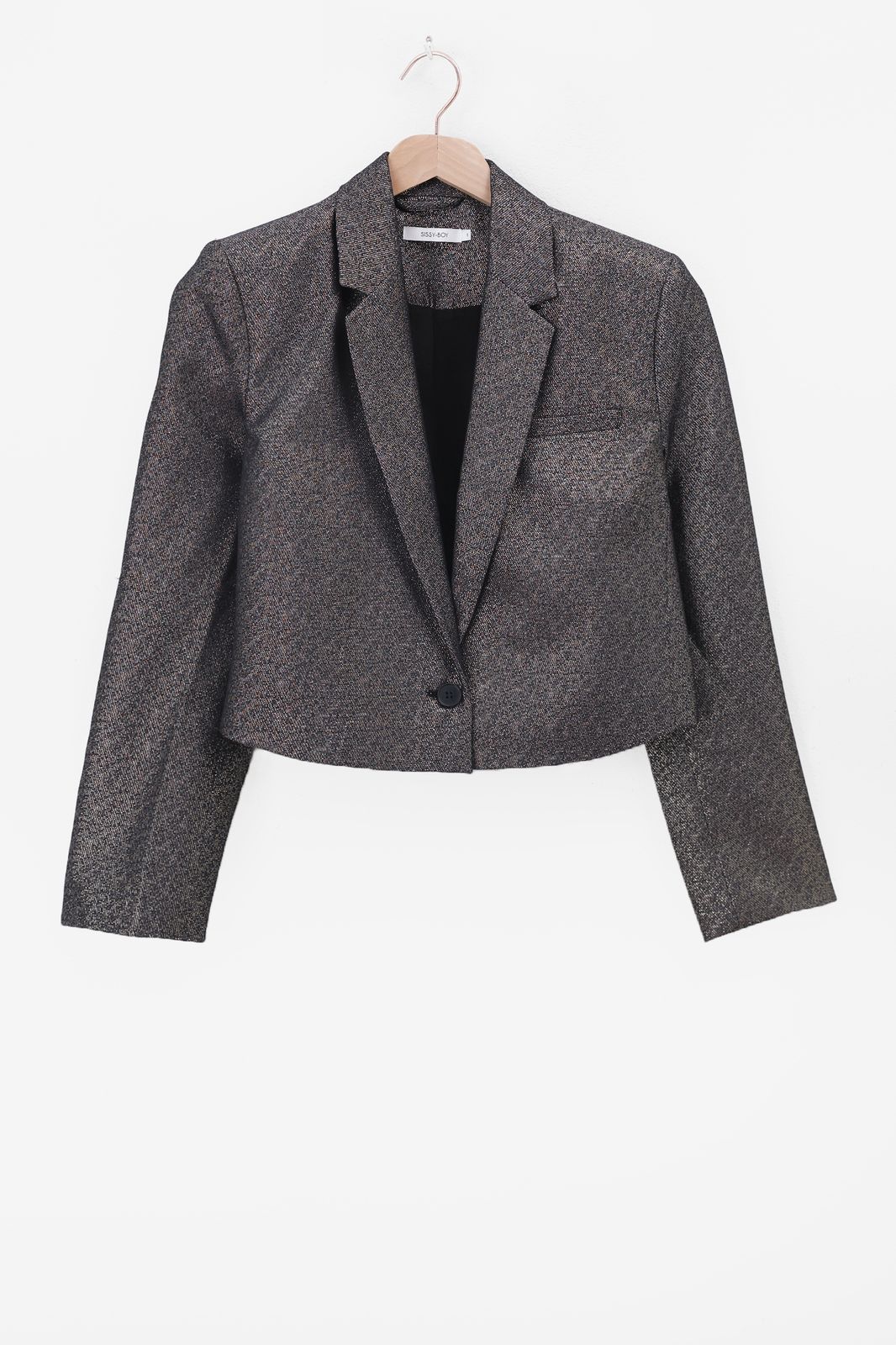 Gouden metallic cropped blazer