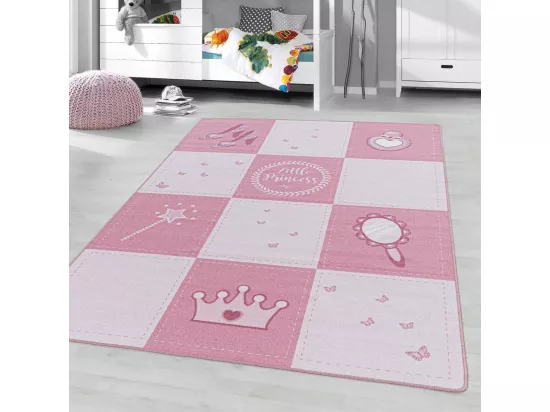 Tapis enfant 80x120 Lavable 30° ROSEKA rose