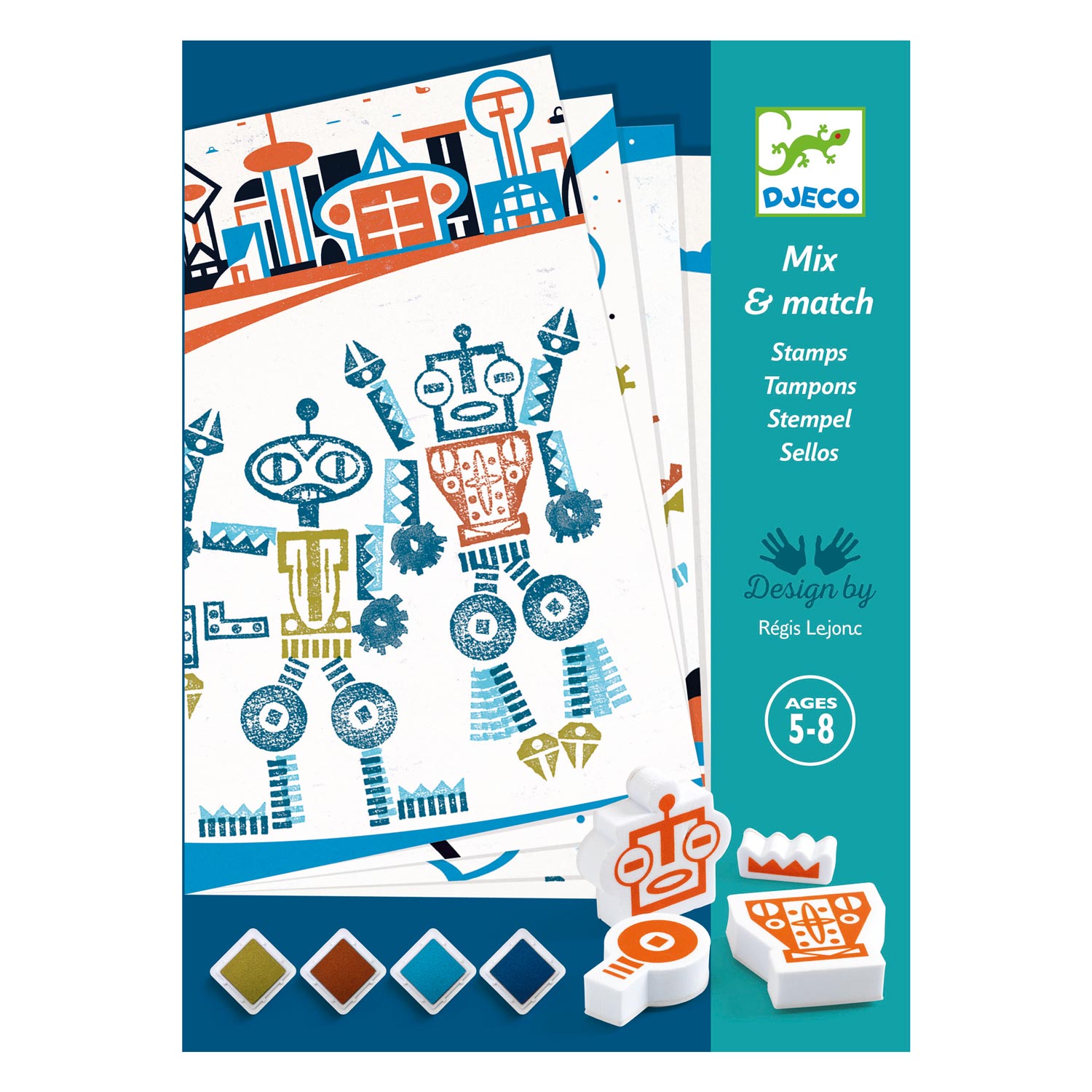 Djeco Mix en Match Robot Stempels